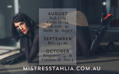Adelaide, Melbourne, Brisbane, Singapore and London coming up!